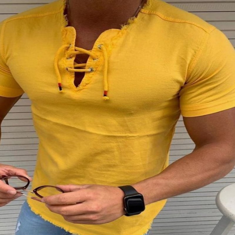 Mens Casual Short Sleeve Slim Shirt