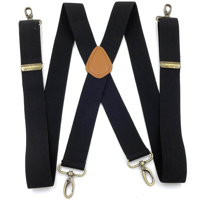 Men's Trousers Elastic Shoulder Strap Hook Buckle Suspenders Clip