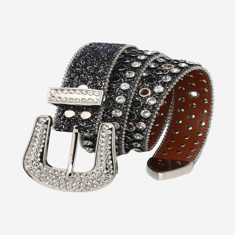 The Supermade Studded Rhinestone Hip Hop Belt