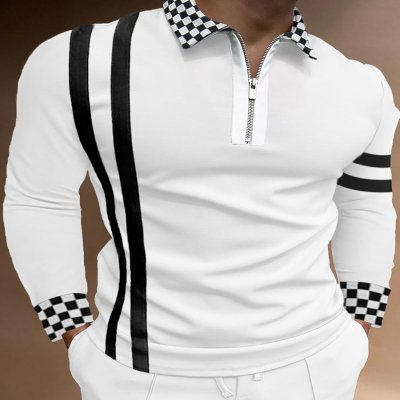 Men's Lapel Printed Fashion Gentleman POLO Shirt