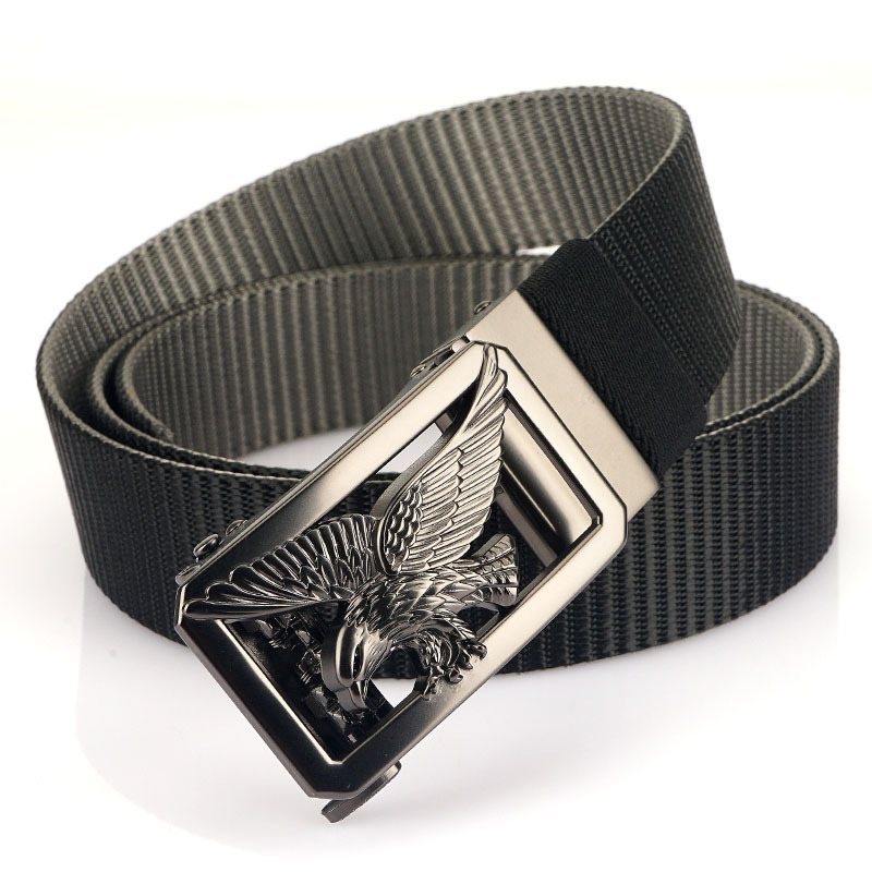 Men's Outdoor Thickened Double Color Nylon Casual Automatic Buckle Belt
