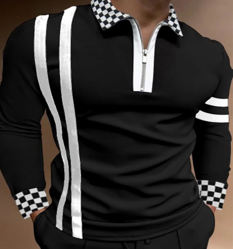 Men's Lapel Printed Fashion Gentleman POLO Shirt