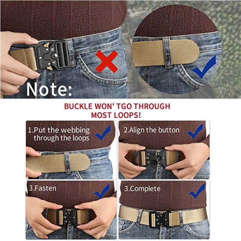 Men's Nylon Metal Buckle Outdoor Tactical Training Belt