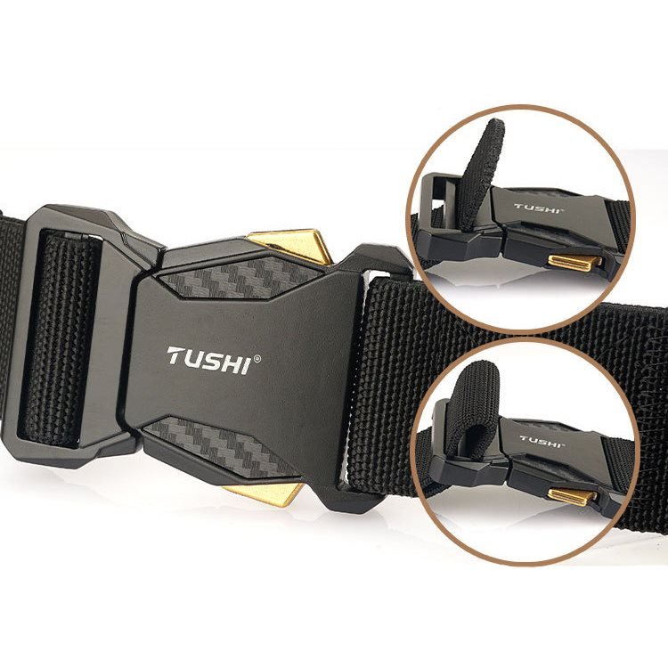Men's Tactical Quick Release Buckle Stretch Nylon Braided Belt