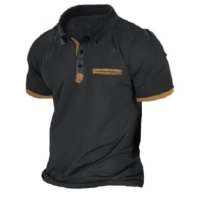 Men's Creative Color Contrast Polo Shirt