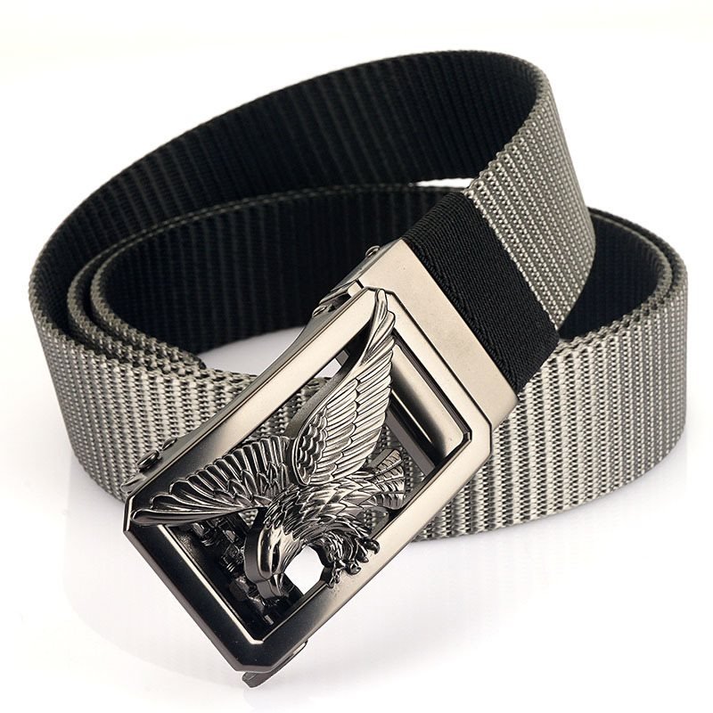 Men's Outdoor Thickened Double Color Nylon Casual Automatic Buckle Belt