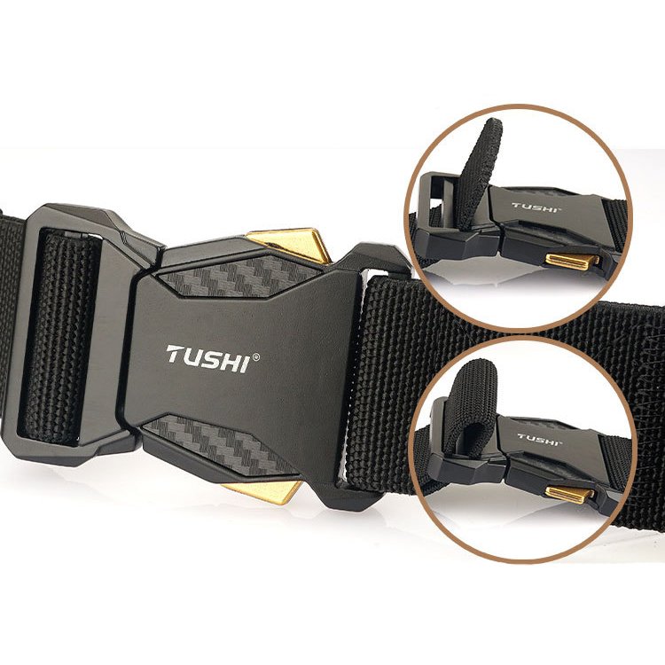 Men's Tactical Quick Release Buckle Stretch Nylon Braided Belt