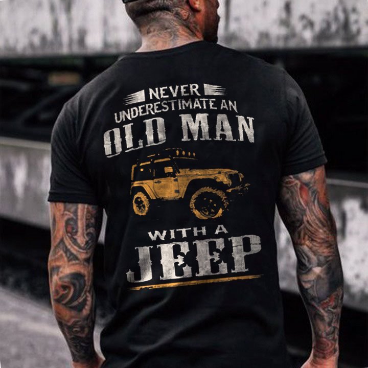Old Man Jeep Men's Vintage Print Cotton Tee