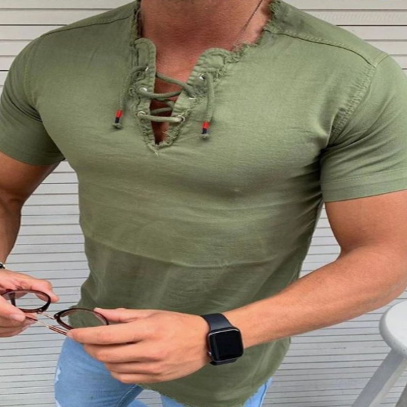 Mens Casual Short Sleeve Slim Shirt