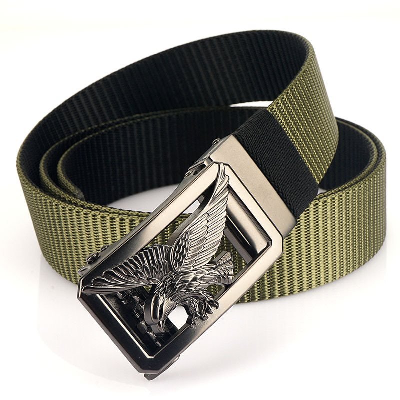 Men's Outdoor Thickened Double Color Nylon Casual Automatic Buckle Belt