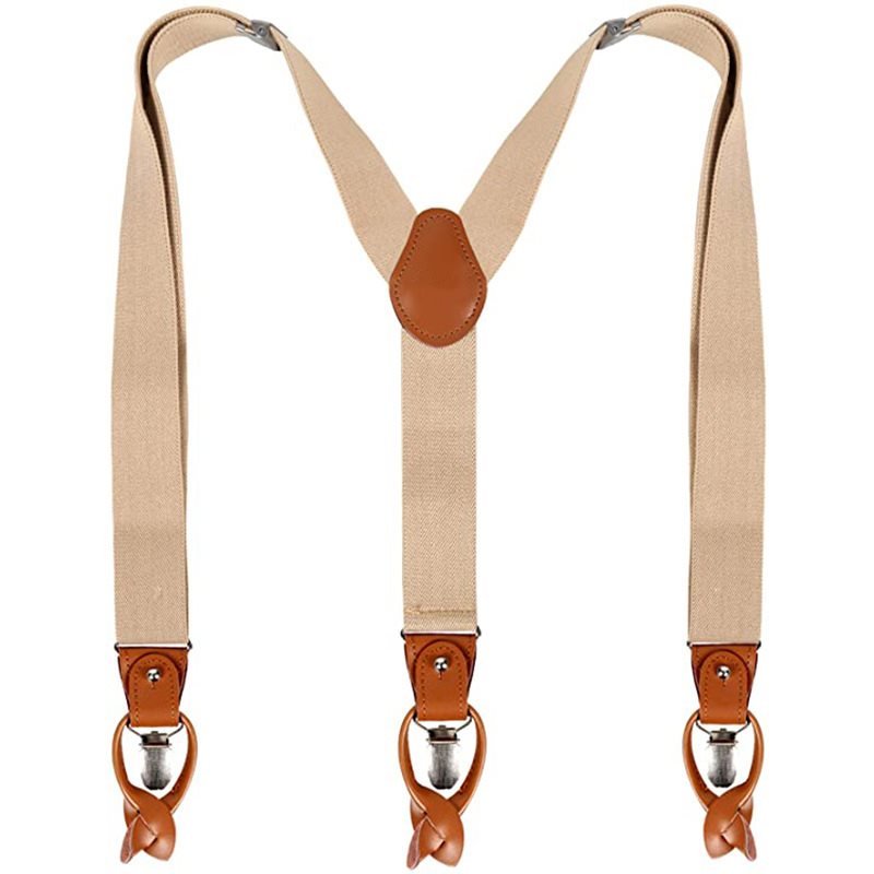 Men's Retro Casual Adjustable Stretch Solid Color Suspenders