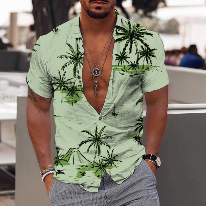 Men's Hawaii Coconut Casual Beach Shirt
